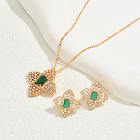 Элегантные винтажные латунные серьги-гвоздики и ожерелья с подвесками для женщин