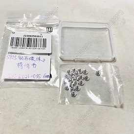 20piezas 925Cuentas espaciadoras de plata esterlina, disco