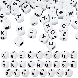 52шт. 26 стили кубических букв из силиконовых бусин