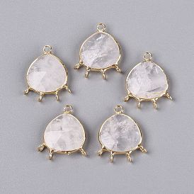 Liens vers les composants d'un lustre en cristal de quartz naturel, larme à facettes, avec les accessoires en laiton