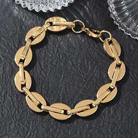 12mm 304 Armbänder aus ovalen Edelstahlgliedern, Ionenbeschichtung (ip)