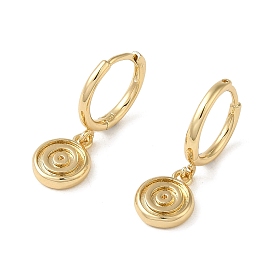 Brass Dangle Earrings, Flat Round