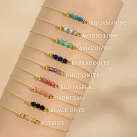 Браслеты из натуральных драгоценных камней с бусинами для женщин, с бусинами из бобов