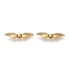 Alloy Beads, Long-Lasting Plated, Wing, 36x8x5mm, Hole: 1mm