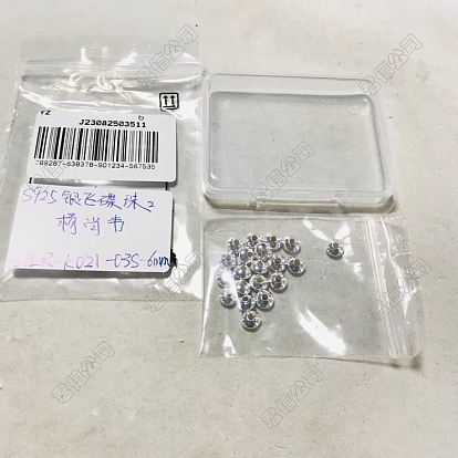 20piezas 925Cuentas espaciadoras de plata esterlina, disco