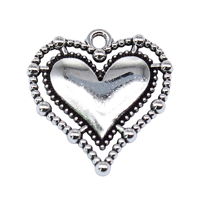 Tibetan Style Alloy Pendants, Heart Charms