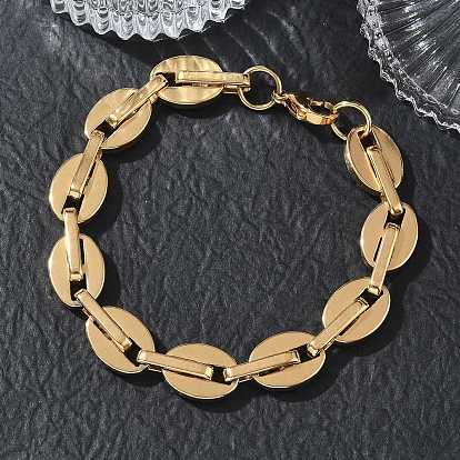 12mm 304 Armbänder aus ovalen Edelstahlgliedern, Ionenbeschichtung (ip)