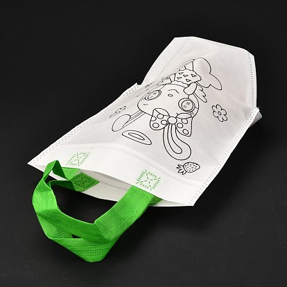 Прямоугольные нетканые diy экологические каракули сумки, с ручками, для детей поделки своими руками