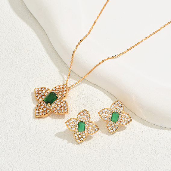 Элегантные винтажные латунные серьги-гвоздики и ожерелья с подвесками для женщин