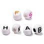 Непрозрачные акриловые бусины, бусины с большим отверстием, столбец с письмом