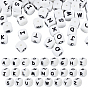 52Pcs 26 Styles Cube Letter Silicone Beads