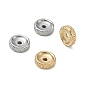 304 Stainless Steel Cloud Textured Spacer Beads, Flat Round