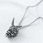 Панк-стиль 304 подвеска в виде японской маски но из нержавеющей стали, цепочка-коробочка для мужчин