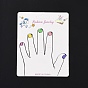 Rectangle Hand Finger Ring Display Cards, Horse Pattern