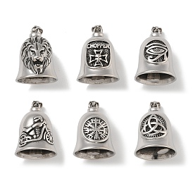 304 Stainless Steel Big Pendants, Hanging Bell Charm