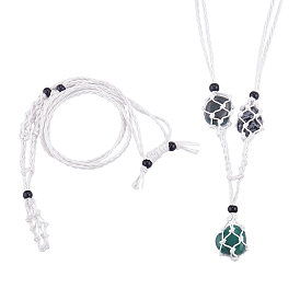 Регулируемый плетеный нейлоновый шнур и шнуры из вощеной хлопчатобумажной нити мешочек макраме изготовление ожерелья, сменный камень, со стеклянными бусинами