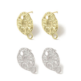 Brass Studs Earrings Findings, Oval