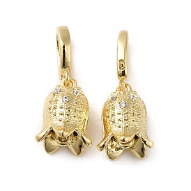 Brass with Cubic Zirconia Charms, Flower