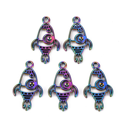 Alloy Pendant Rhinestone Settings, Cadmium Free & Nickel Free & Lead Free, Rocket Shape