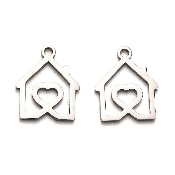 316 хирургические подвески из нержавеющей стали, лазерная резка, очарование дома в форме сердца