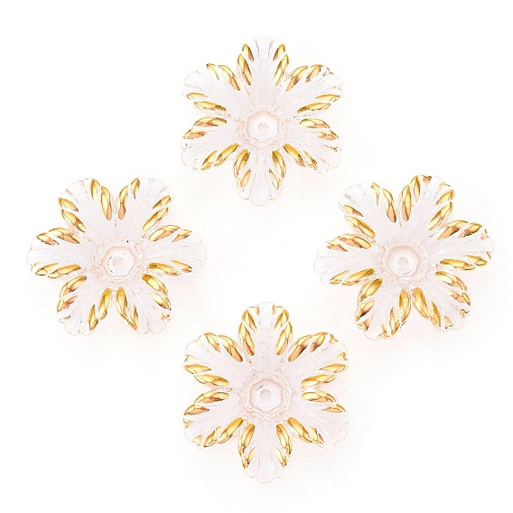 Акриловый шарик крышки, золотой металл обвитыми, цветок