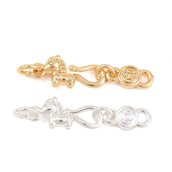 Brass S-Hook Clasps, Horse Shape