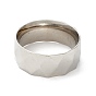 316l anillo de dedo multifacético de acero inoxidable para mujer