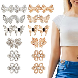 14 шт. 10 стили: бант, бабочка, цветок, регулируемые булавки для джинсов из сплава, подтяжка талии, швейные застежки для аксессуаров к одежде