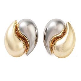 Brass Oval Stud Earrings