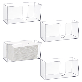 4Pcs Acrylic Paper Holders, Toilet Tissue Stand, Rectangle