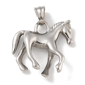 304 Stainless Steel Pendants, Horse Charm