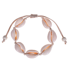 Natural Seashell Bracelet/Anklet with Handmade Braided Design for Beachy Ocean Vibes