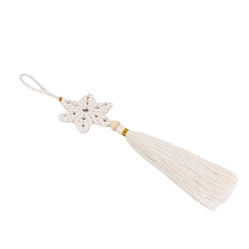Cotton Pendant Decorations, Snowflake with Tassel