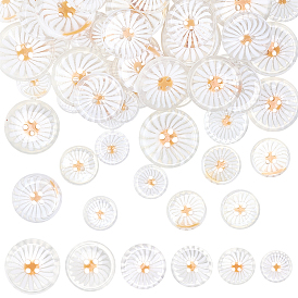 72шт 6 стили смоляные кнопки, аксессуары, 4-луночное, плоско-круглые