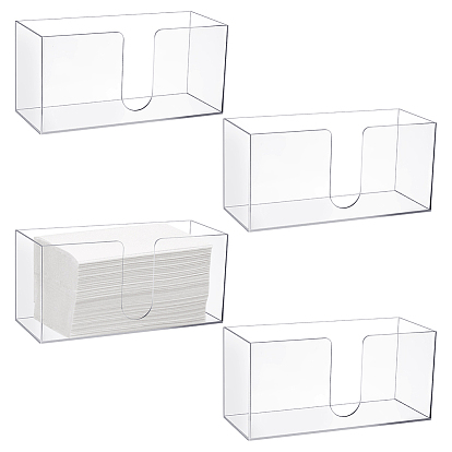 4Pcs Acrylic Paper Holders, Toilet Tissue Stand, Rectangle