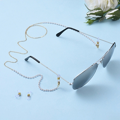 China Factory Brass Glasses Chains, Neck Strap for Eyeglasses, with ABS  Plastic Imitation Pearl, 304 Stainless Steel Lobster Claw Clasps and Rubber  Loop Ends 30.3 inch(77cm) in bulk online 