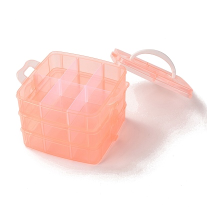 Прямоугольный портативный пластиковый съемный ящик для хранения полипропилена, с тремя слоями и ручкой, 18 ящик-органайзер