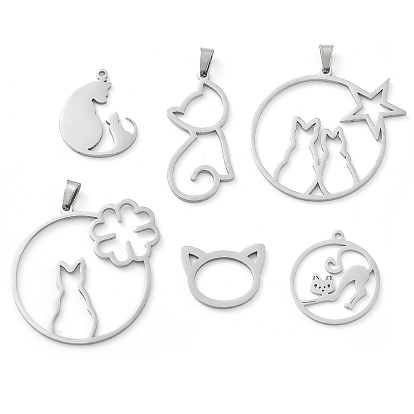 304 подвески из нержавеющей стали, лазерная резка, кошачье очарование, анти-тускнение