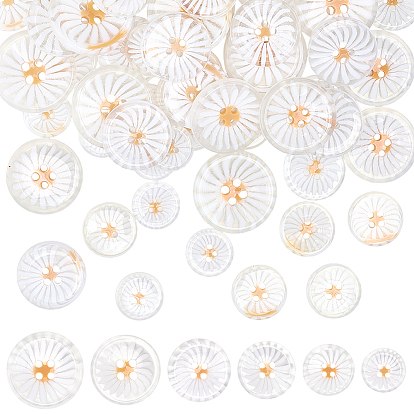 72шт 6 стили смоляные кнопки, аксессуары, 4-луночное, плоско-круглые