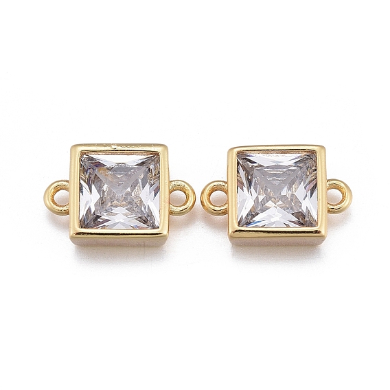 Соединители из латуни с микропаве и кубическим цирконием, долговечный, квадратный