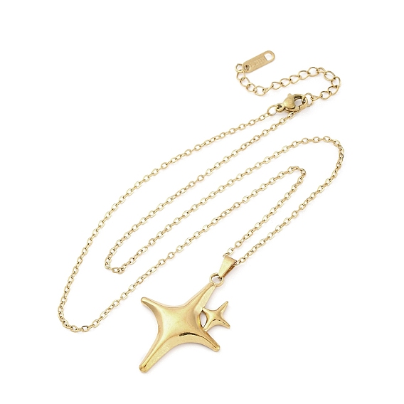 Сверкающая звезда 304 ожерелья с подвесками из нержавеющей стали, ионное покрытие (ip)