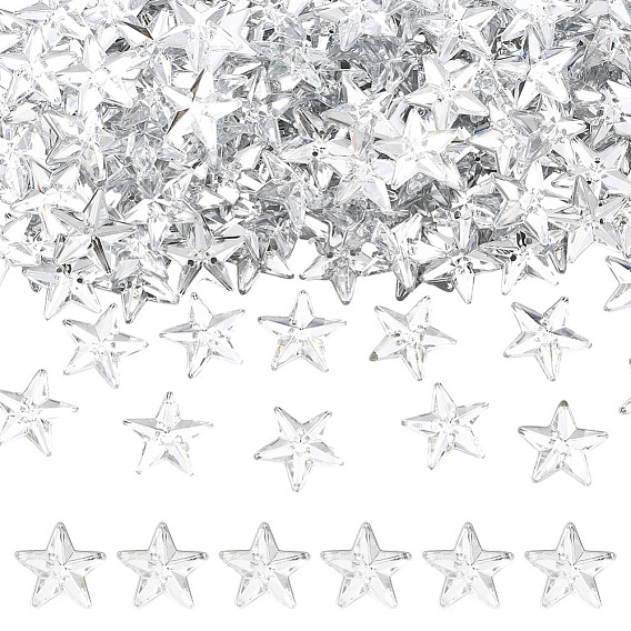300шт. акриловые кабошоны, звезда