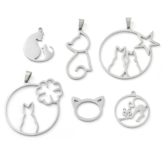 304 подвески из нержавеющей стали, лазерная резка, кошачье очарование, анти-тускнение