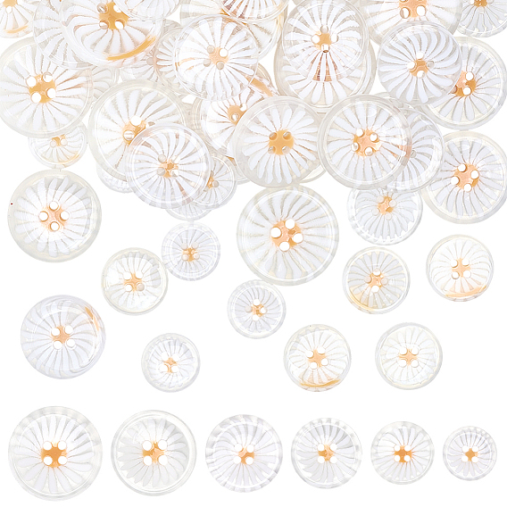 72шт 6 стили смоляные кнопки, аксессуары, 4-луночное, плоско-круглые