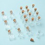 20Pcs 5 Styles Mini High Borosilicate Glass Bottle Bead Containers, Wishing Bottle, with Cork Stopper, Star & Heart & Round, Mixed Shapes