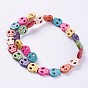 Synthetic Turquoise Beads Strands, Skull, Dyed, Colorful
