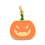 Хэллоуин 304 подвески из нержавеющей стали, с эмалью и кольцом для прыжков, реальный 14 k позолоченный, тыквенное очарование