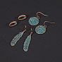 Bohemian Style Fan Shaped Seashell Earrings Set for Beach Vacation and Vintage Copper Ear Jewelry with Starfish Design