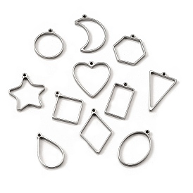 304 подвески из нержавеющей стали, луна звезда сердце треугольник шарм