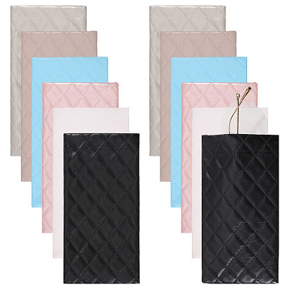 12 шт. 6 цвета футляры для очков из искусственной кожи, прямоугольные